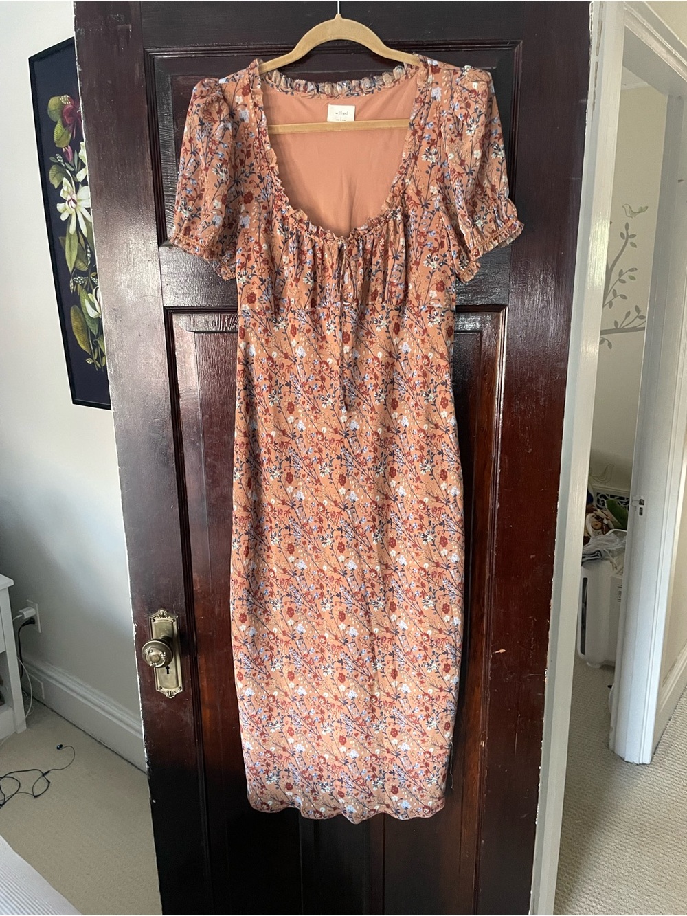 Wilfred multicolour Floral Midi Dress with Puff Sleeves